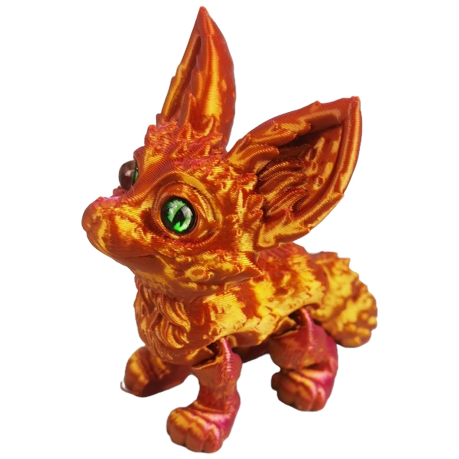 3 Dimensions Printed Foxes Realistic Hairless Foxes Statues, 3 Dimensions Animal with Flexible Articulated Home Decors Realistic Hairless Figurines Statues