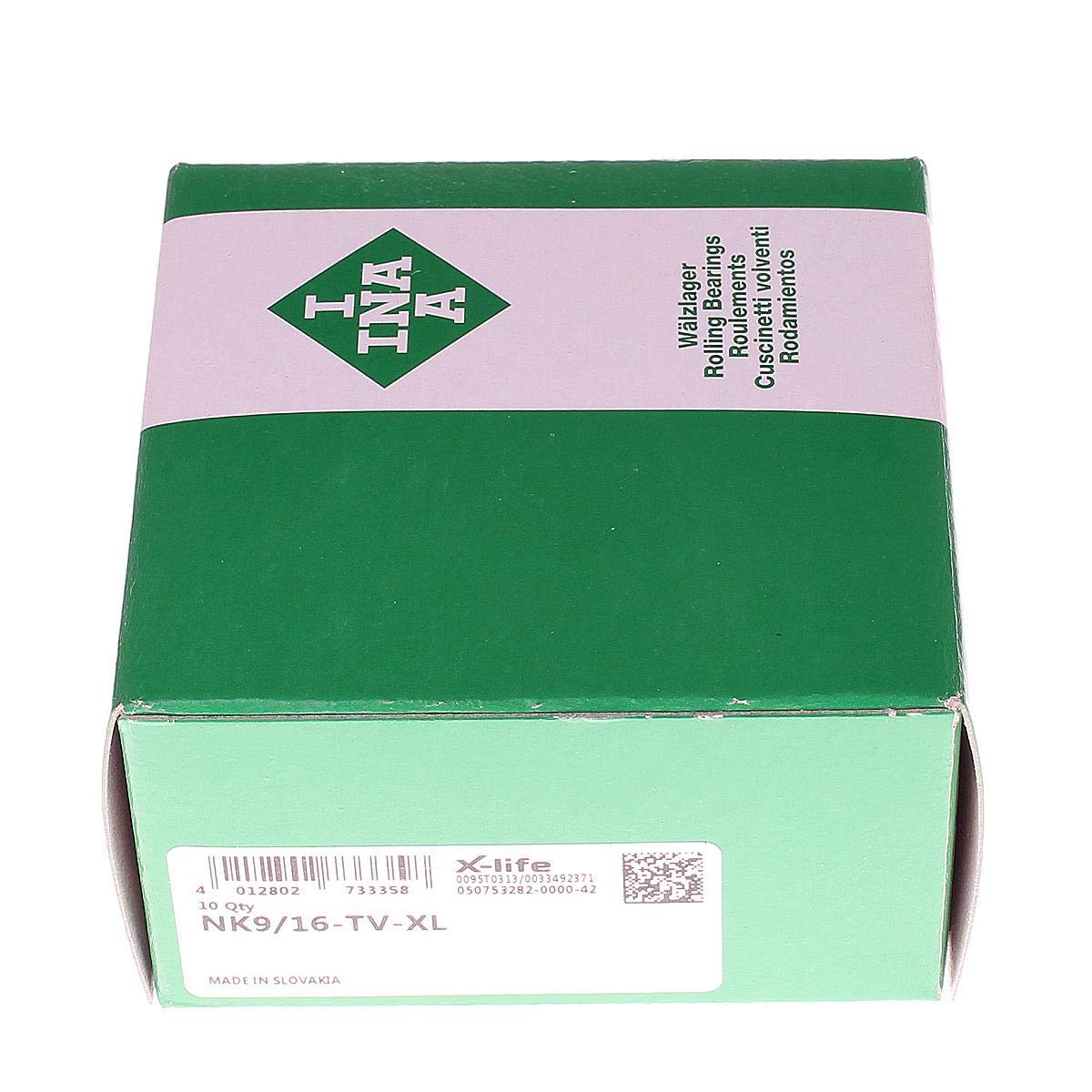 NK9/16-TV-XL INA Needle Roller and Cage Assembly 9,00x16,00x16,00mm