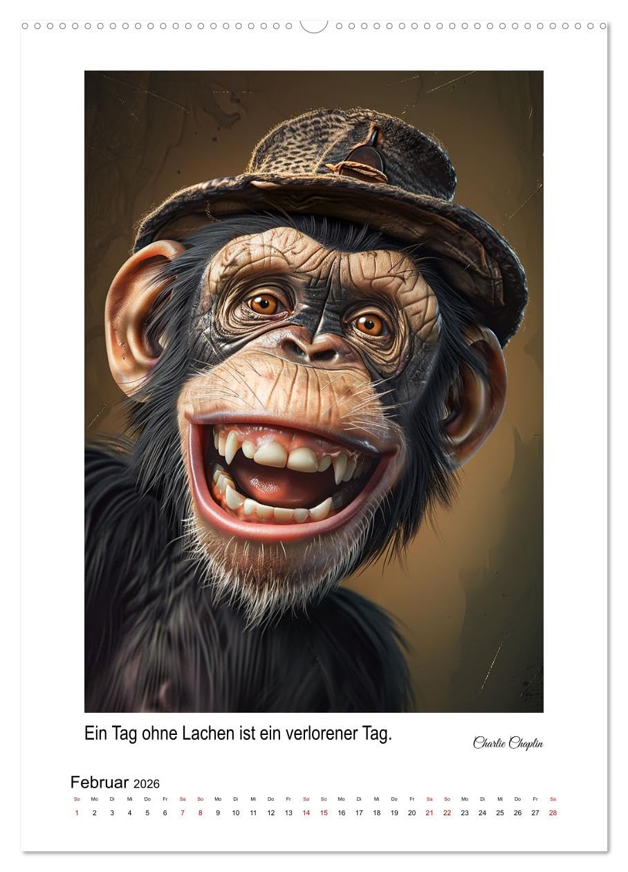 Jeden Tag ein Lächeln (hochwertiger Premium Wandkalender 2026 DIN A2 hoch), Kunstdruck in Hochglanz: Der humorvolle Kalender für gute Laune - KI generiert (CALVENDO Spass)