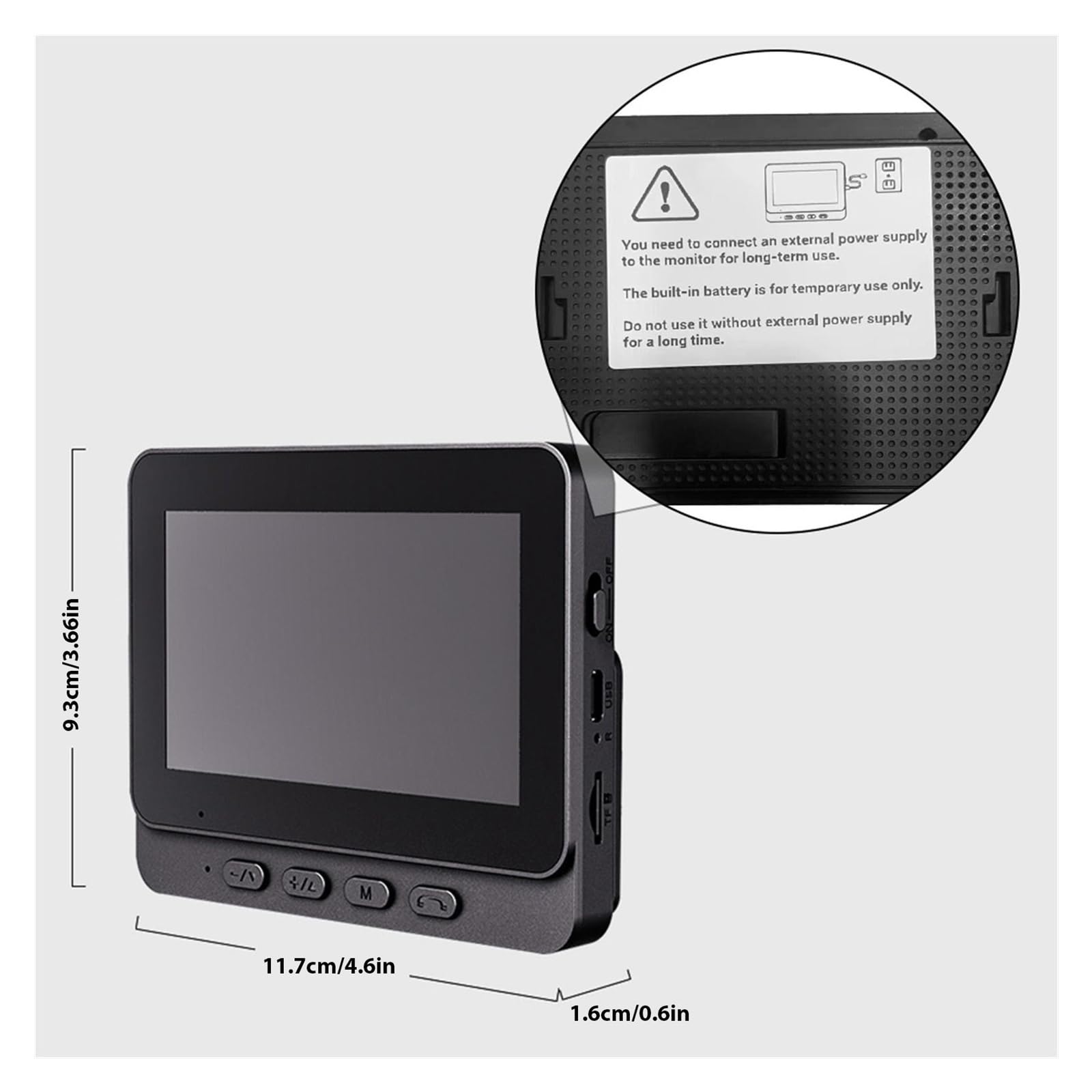 Timbre con Camara, Timbre inalámbrico 1080P de 4,3 Pulgadas con cámara y videoportero con Pantalla y visión Nocturna Gran Angular de 170°