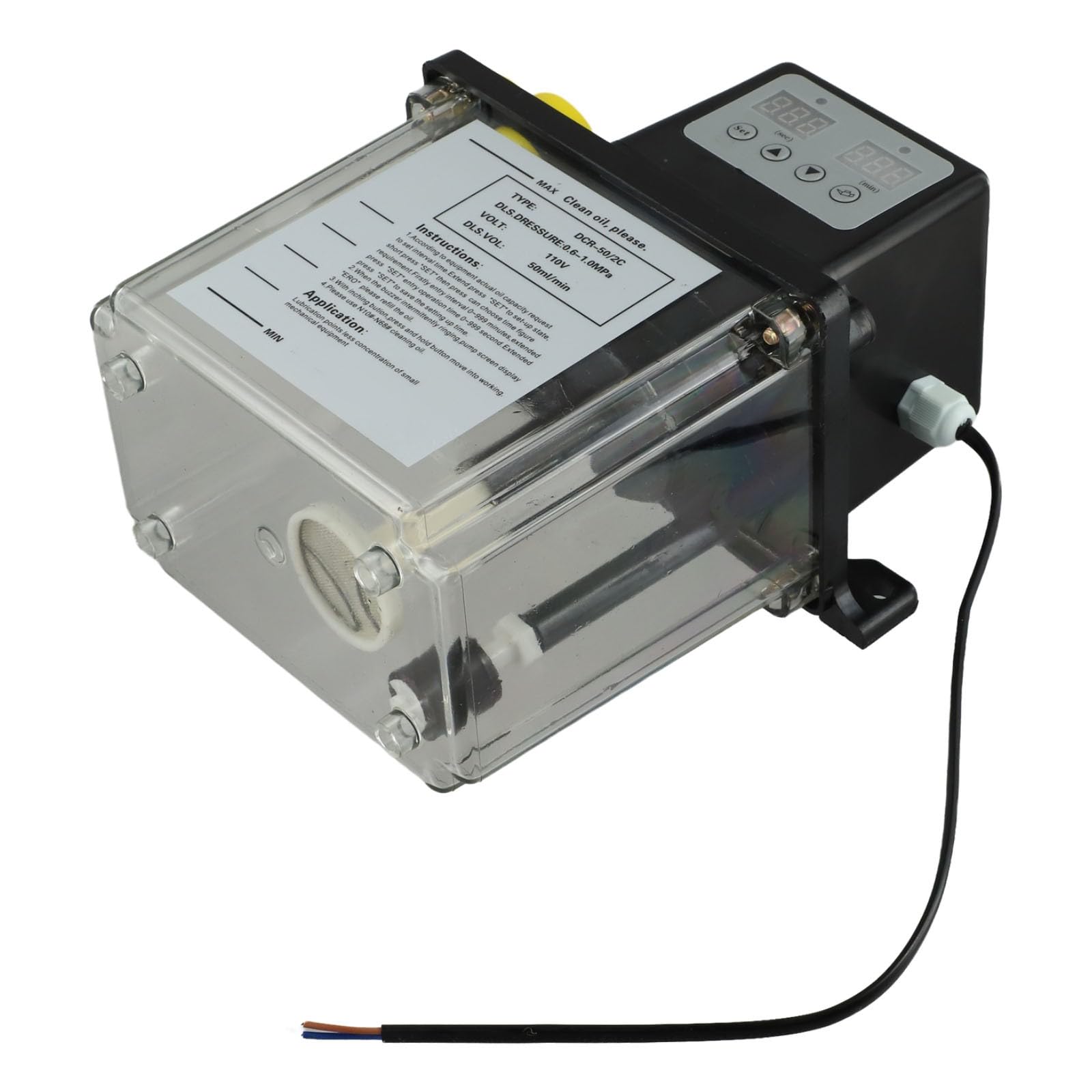 Bomba de aceite lubricante automática de 1 L/2 L de capacidad para maquinaria CNC con pantalla electrónica y medidor de alta presión, compatible con sistemas de lubricación industrial