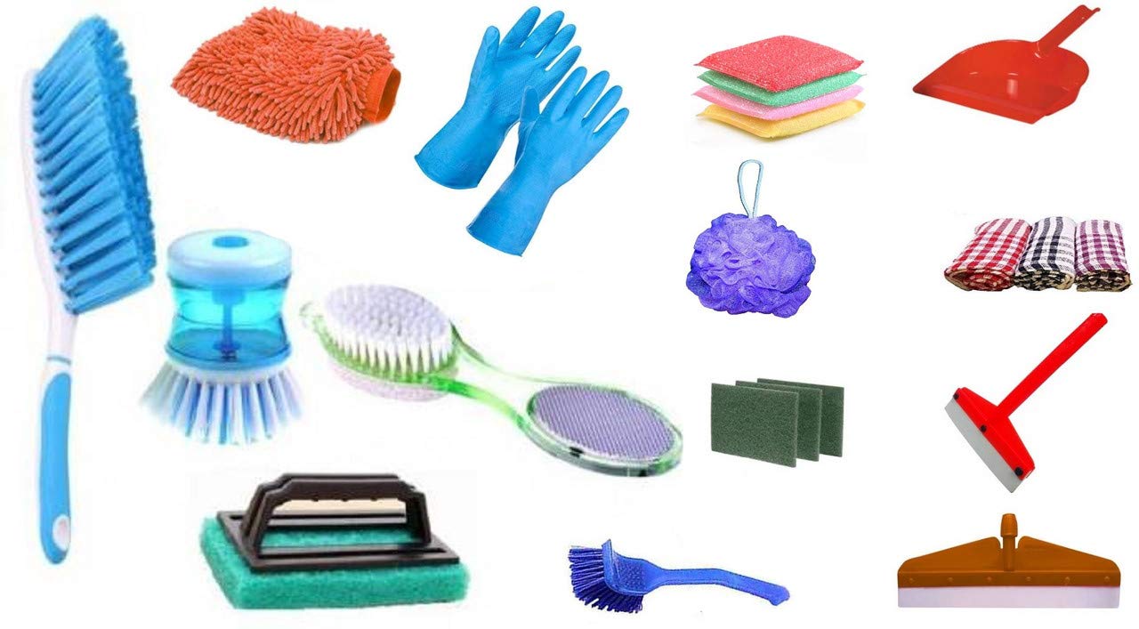 JSN All in One Cleaning Set Caerpet Liquid Gloves Tile Foot Silicon Sponge Surub Dustpan Loofha Sink Kitchen Cloth Wiper Floor Cleneing Brush Combo Set. (B08BYQ93R1) Amazon Price History, Amazon Price Tracker