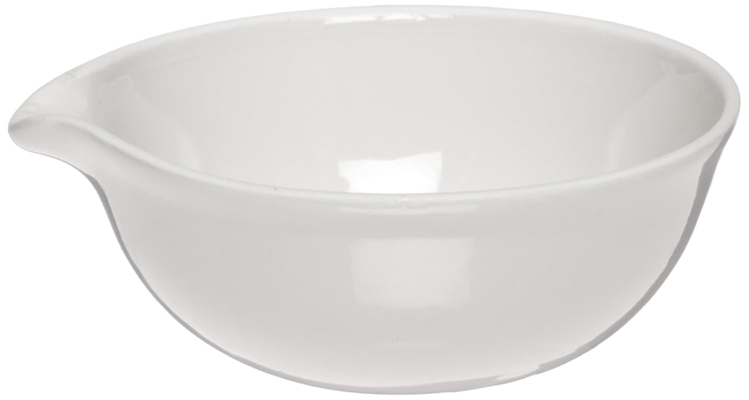 CoorsTek 60202 Porcelain Ceramic Evaporating Dish with Pouring Lip