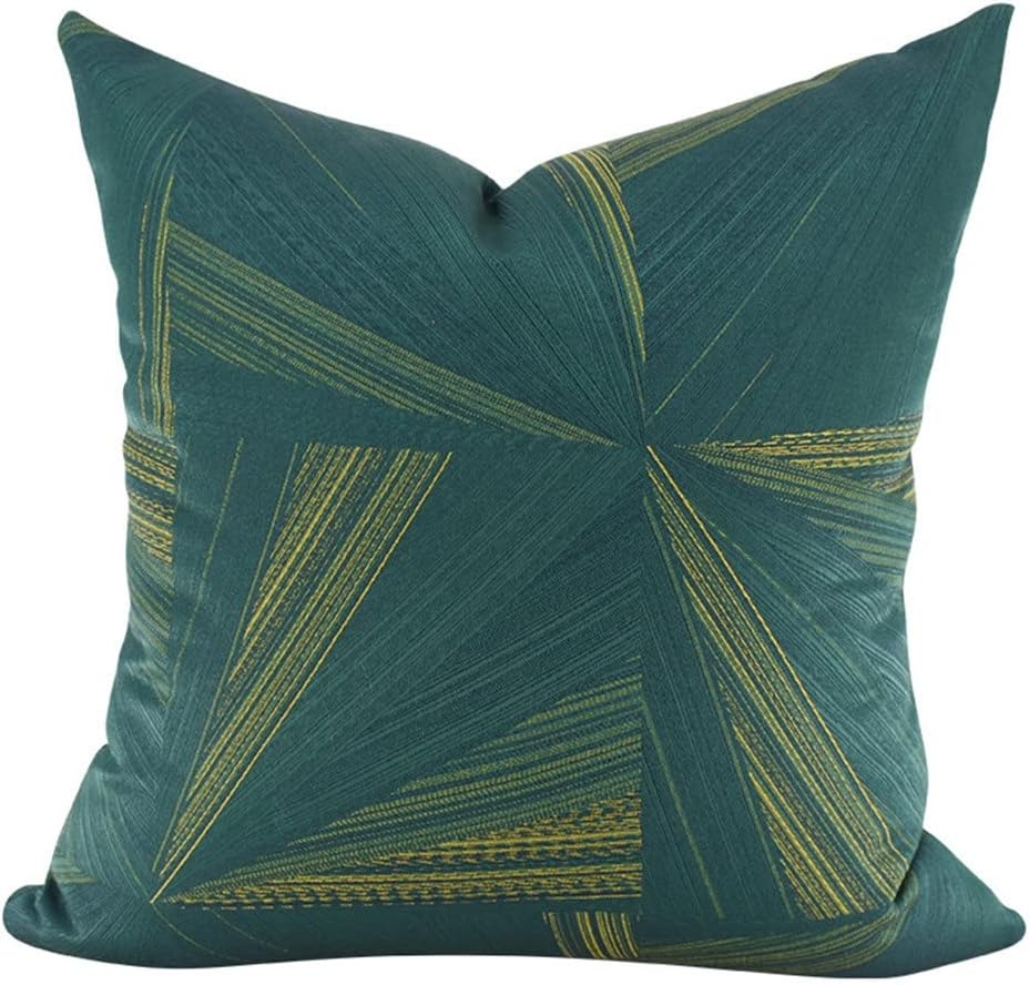 HBJWOV Geometric Abstract Green Sided Sofa Pillowcase Living Room Balcony Bedroom Home Cushion(45cm*45cm)