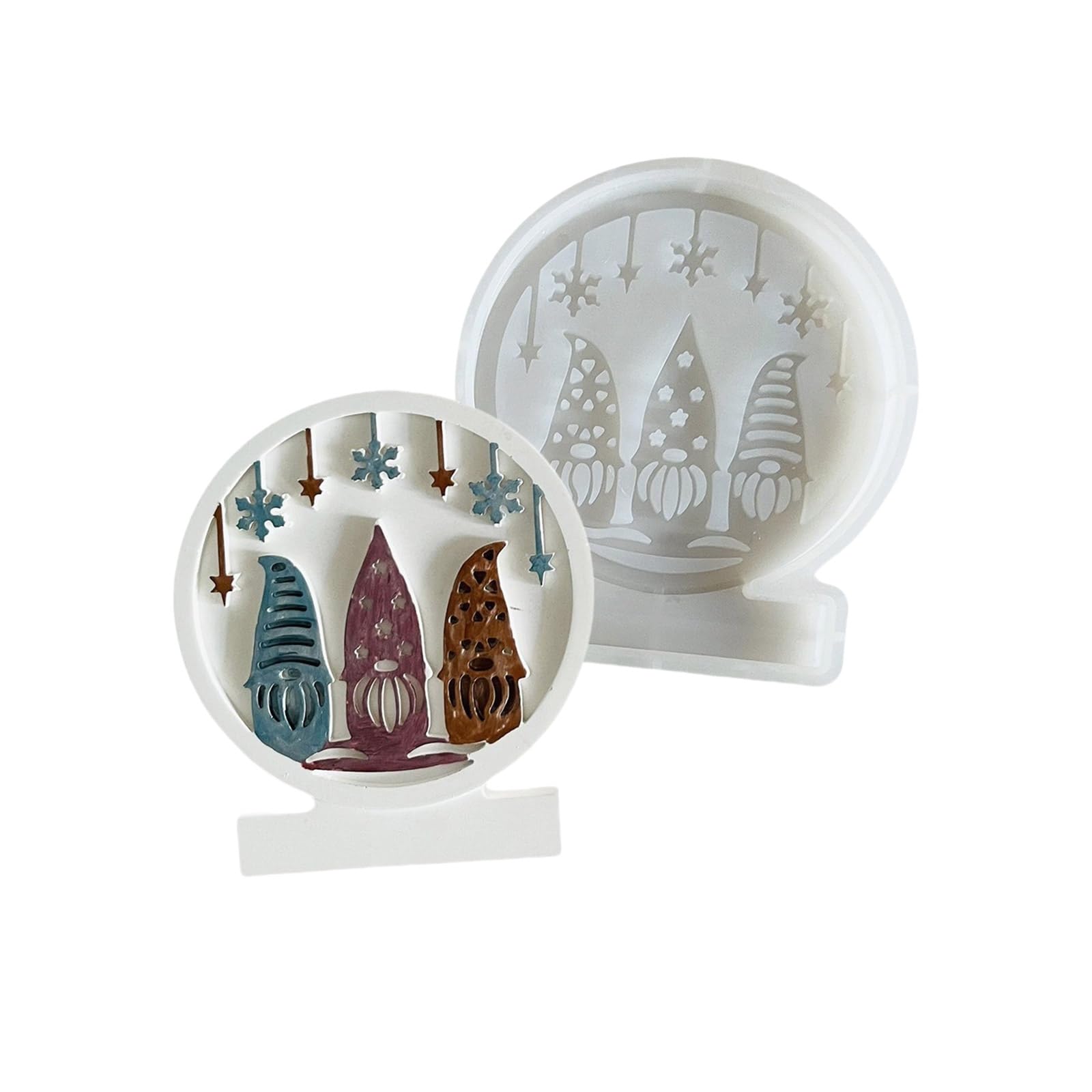 Tsophreniq Christmas Dwarf Santa Clause Silicone Molds Chocolate Fondant for Plaster Decoration Christmas Decoration Craft