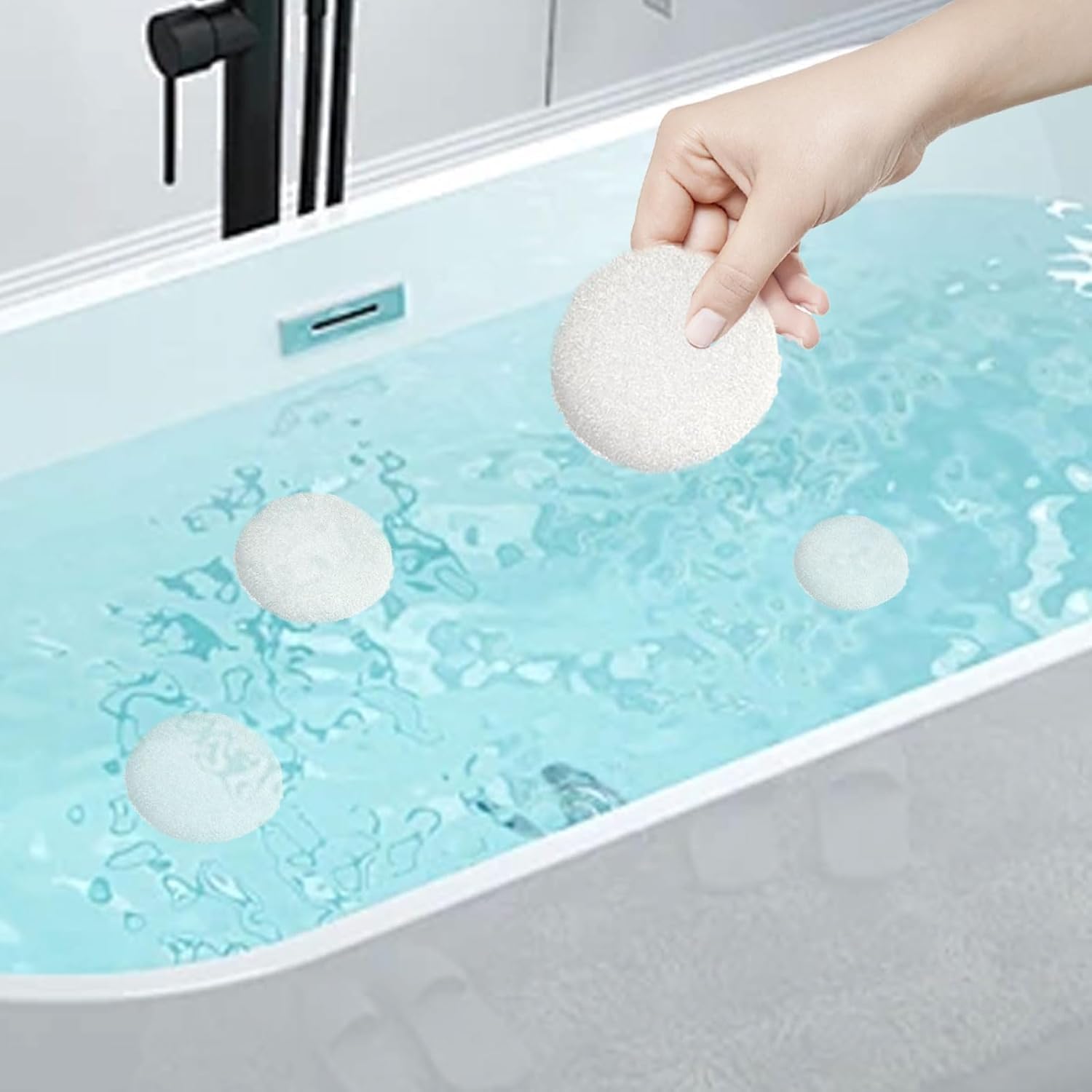 10 Piezas Esponjas de Escoria Absorbente de Aceite, Bolas de Filtro de Piscina de 7.5cm Reutilizable, Hot Tub Pool Scum Absorber, Bolas Depuradora Piscinas para Absorbente Espumas y Aceites