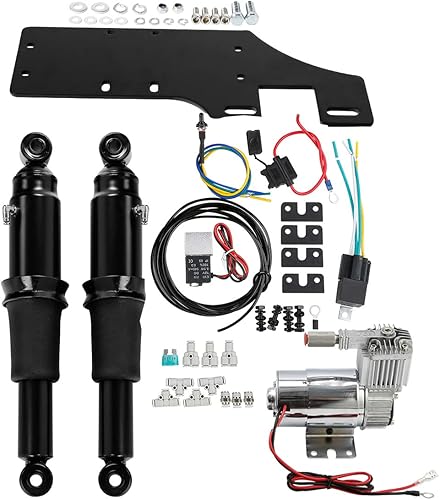 Miniatura 2 de Kits de suspensión neumática de aluminio ajustable, soporte central eléctrico para Harley, compresor de suspensión trasera apto para Harley Touring