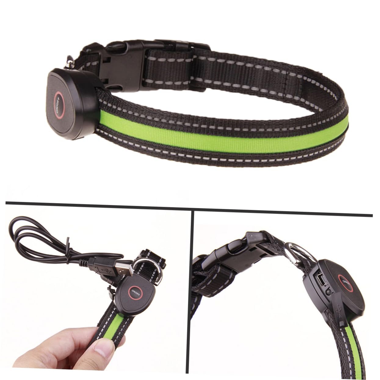 Beavorty 2 Piezas De Collar LED Collar Iluminado Para Perro De Perro Que Brilla En La Oscuridad es Para Perros Circular Intermitente Para Mascotas