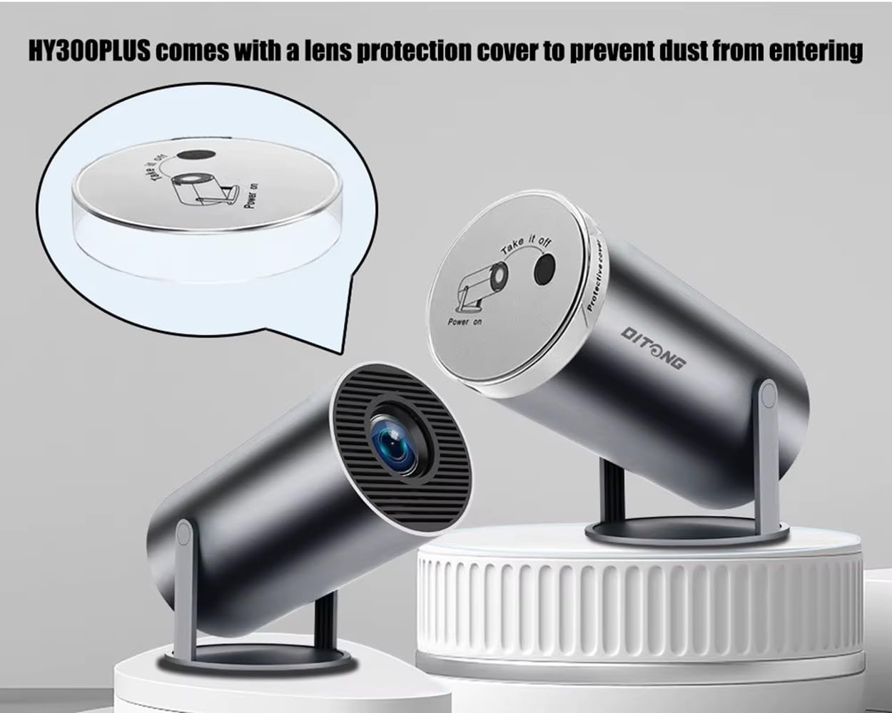 Hy300Plus Proiettore portatile HD 4K Android 11 Wifi6 LED Video Home Theater Cinema Telefono Mini proiettore Film (Proiettore Hy300 Plus Nero)