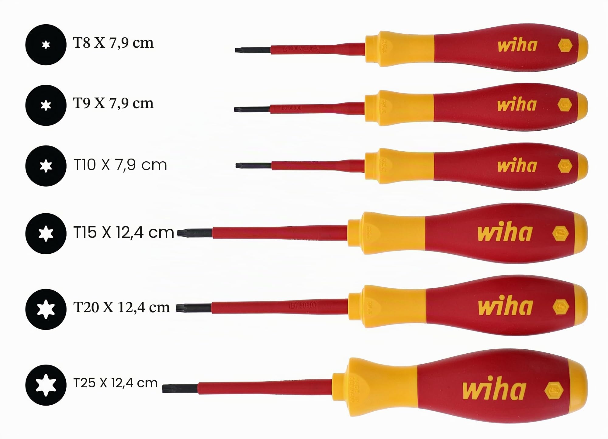 Wiha 32590 Torx-Schraubendreher-Set, isoliert, SoftFinish, 6-teilig