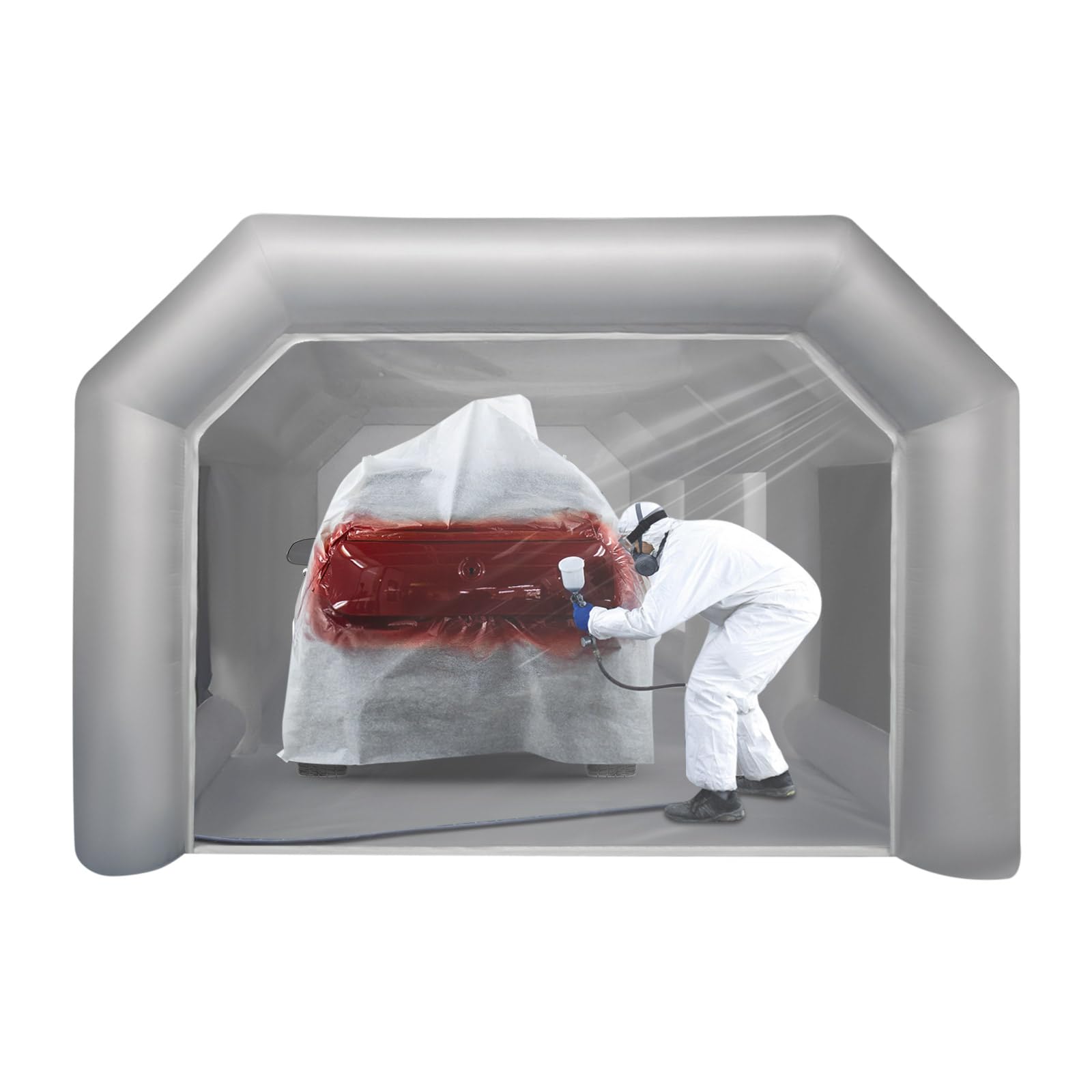 Lackierkabine Aufblasbare Spritzkabinenzelt mit Luftfiltersystem 400x250x220 cm für Autolackierung