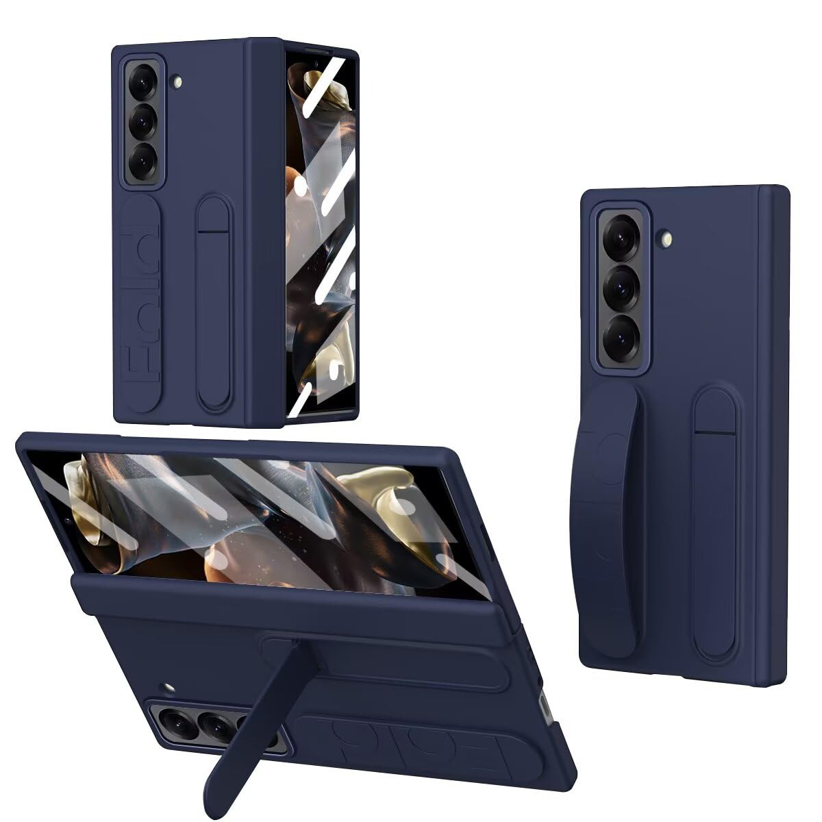 Photo 1 of AJDJTEN for Samsung Galaxy Z Fold 7 Case with Wrist Strap and Kickstand