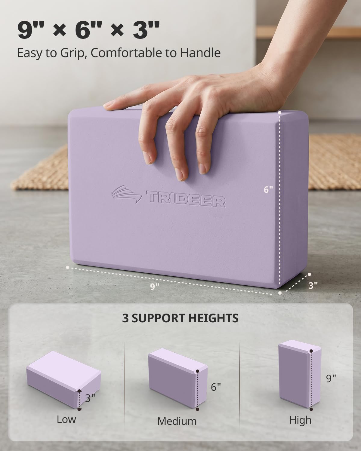 Trideer Yoga Blocks - 2 Pack for Stability -8 Trideer Yoga Blocks - 2 Pack for Stability -8