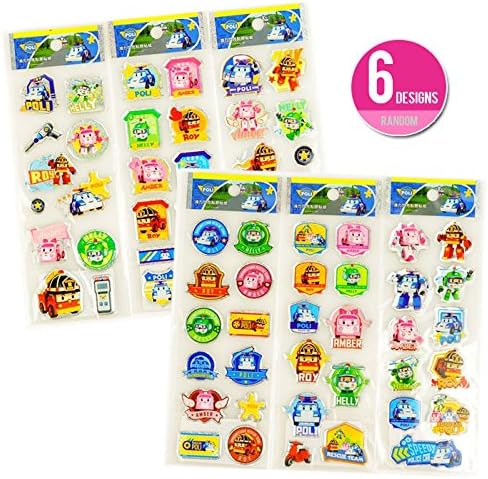 Poli Cartoon Robocar D-Cut Capsule Decoration Stickers 1 Sheet Random Shipping