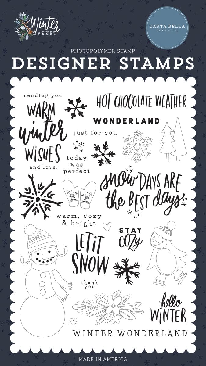 Carta Bella, Warm Winter Wishes Stamp Set