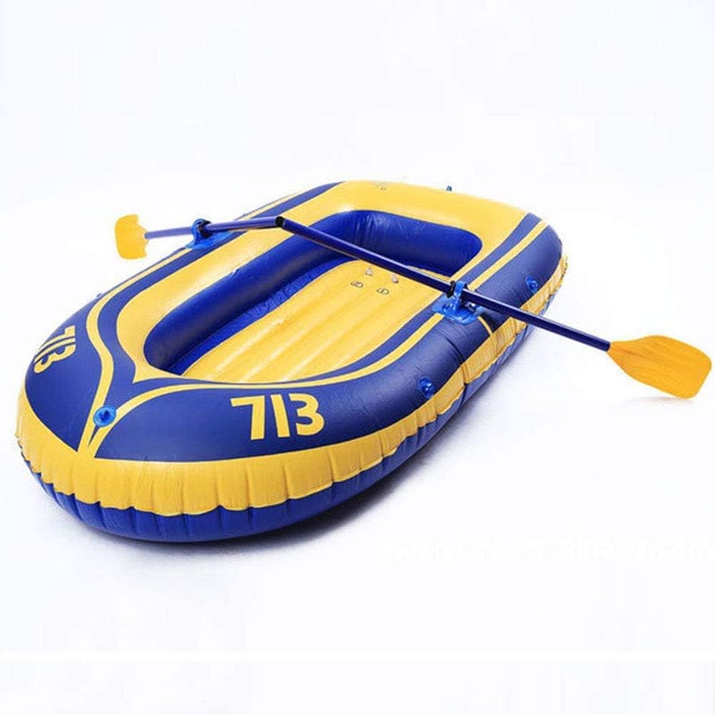 2 Person Inflatable Boat, Folding Inflatable Dinghy Rowing Boats, Fishing Set Water Sports Kayaks, Canoe with Paddle,L