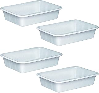 4 bandejas de masa 610 x 440 x 150 mm, capacidad 25 litros, color blanco.