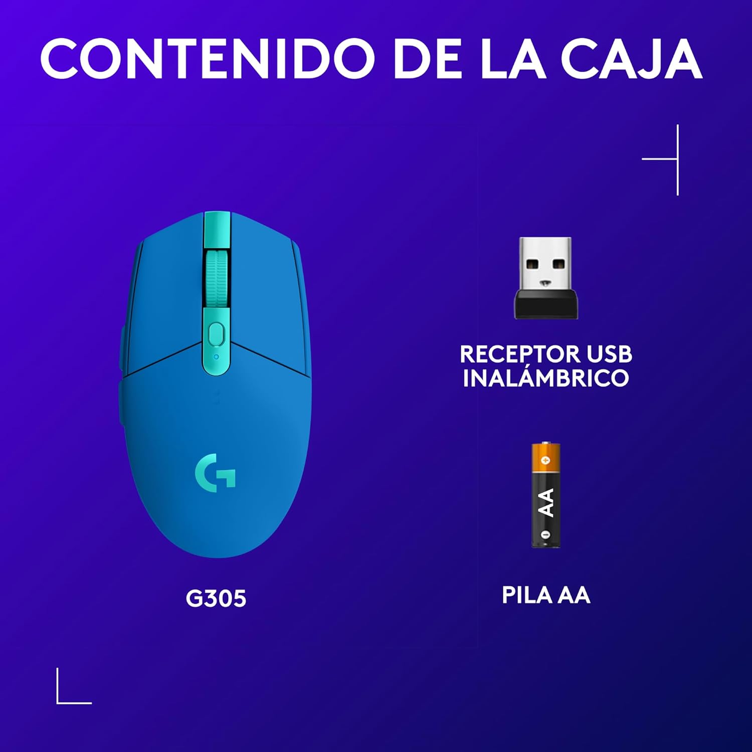 Logitech G305 Lightspeed Ratón Gaming Inalámbrico, Captor Hero 12K, 12,000 dpi, Ultra-Ligero, Batería de 250h, 6 Botones Programables, Memoría Integrada, PC/Mac – Azul 11