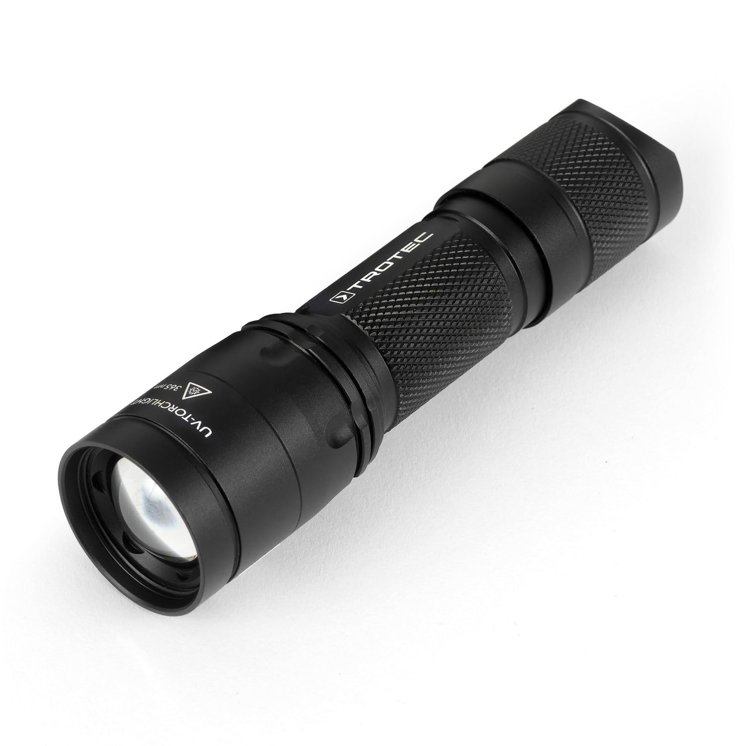 TROTEC UV Taschenlampe 16F - 365 nm UV-A Präzisions-Wellenlänge, 10 W LED, extrem geringer Weißlichtanteil, 39.000 µW/cm², fokussierbar, IP54