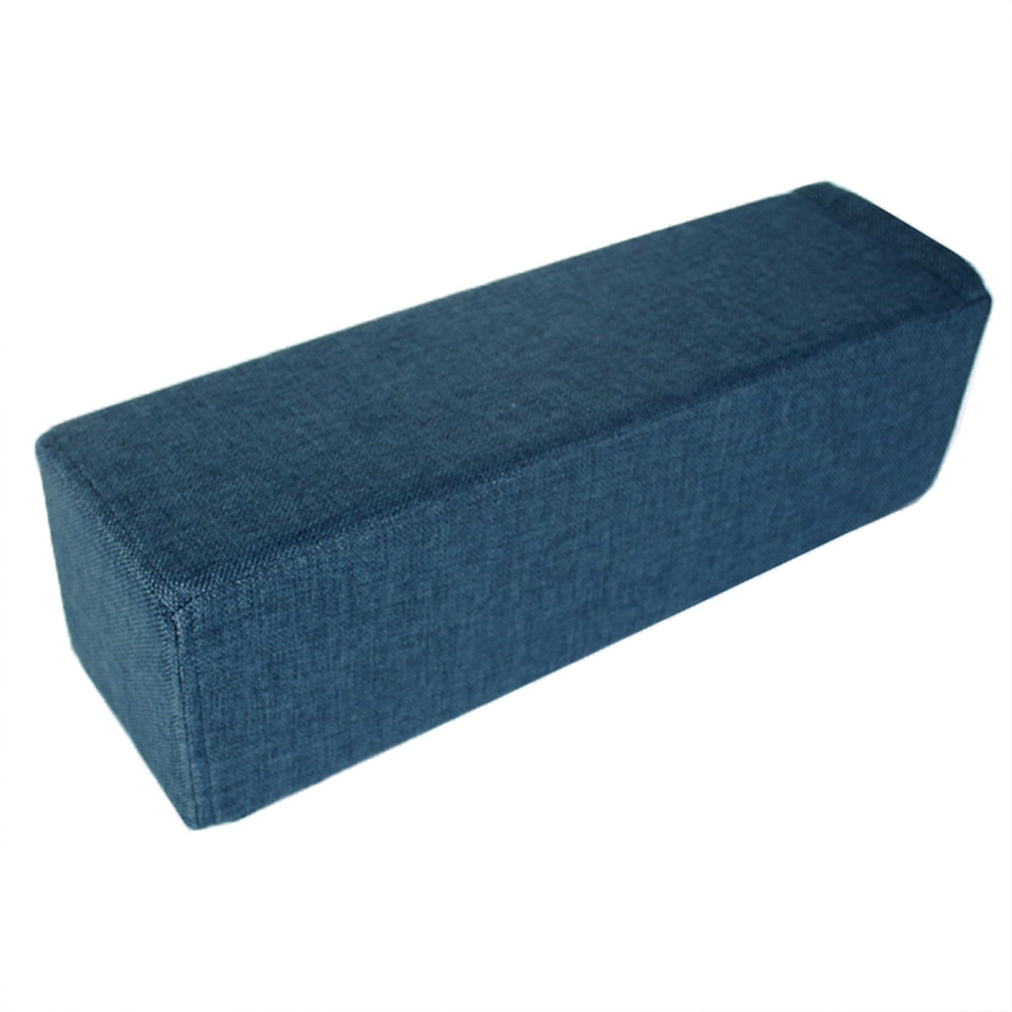 DUOLEH Sofa Armrest Padded Cushion, Reading Pillow Couch Bed Armrest Support Cushion, Neck Lumbar Pillow with Zipper, Bed Gap Filler for Headboard & Mattress (55x20x15cm,Blue)