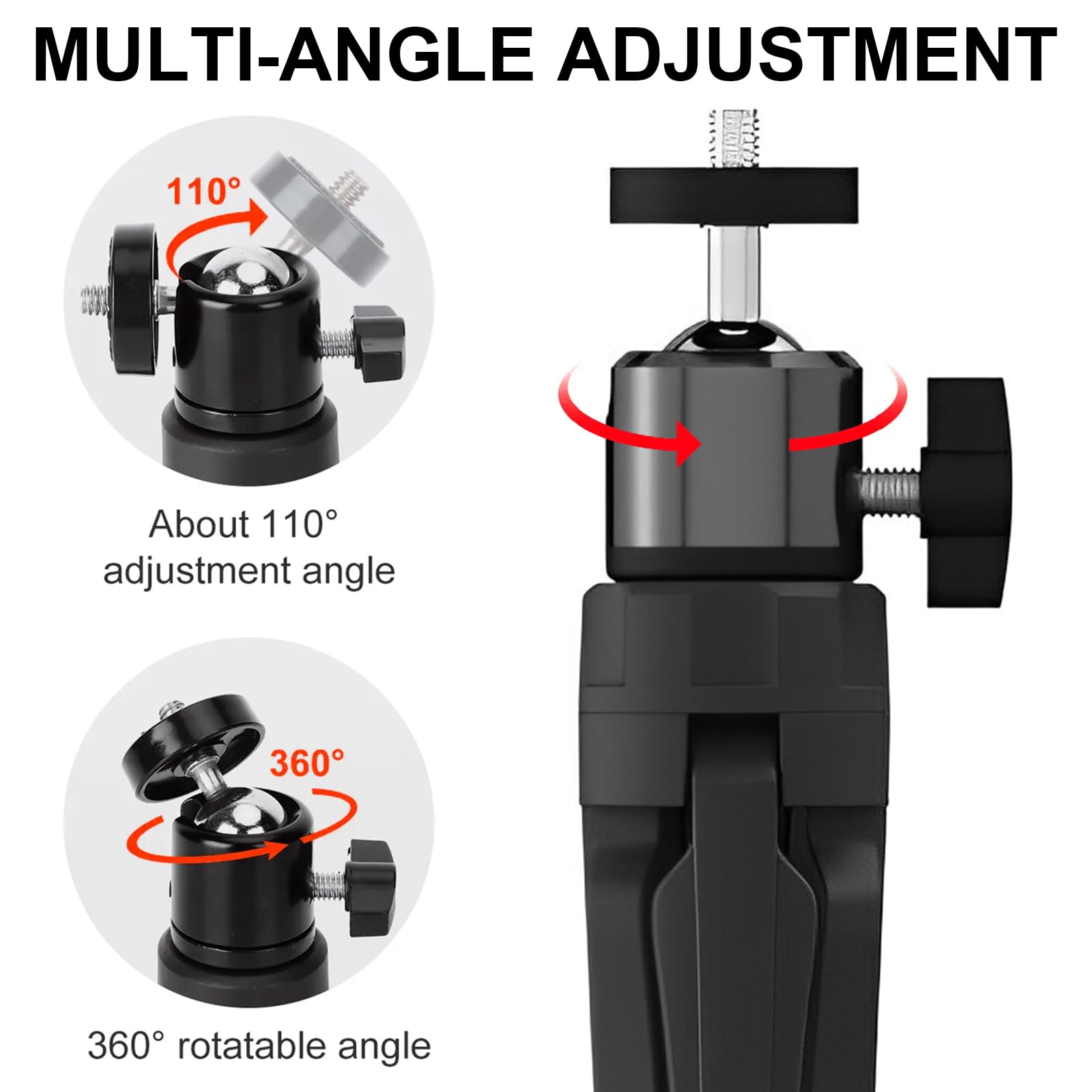 Treppiedi Da Tavolo Benaton Per Proiettore - Mini Tripod Con Testa A Sfera 360°, Altezza 20cm - Foto 3