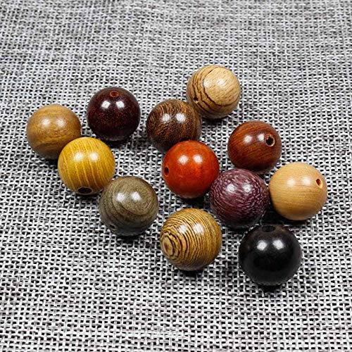 20 pz/lotto Rotonda Perline di Legno Naturale 6-20mm Sandalo/Passandro/Padauk Perline di Legno del Distanziatore FAI DA TE Creazione di Gioielli Finding-12,20mm 20 pz