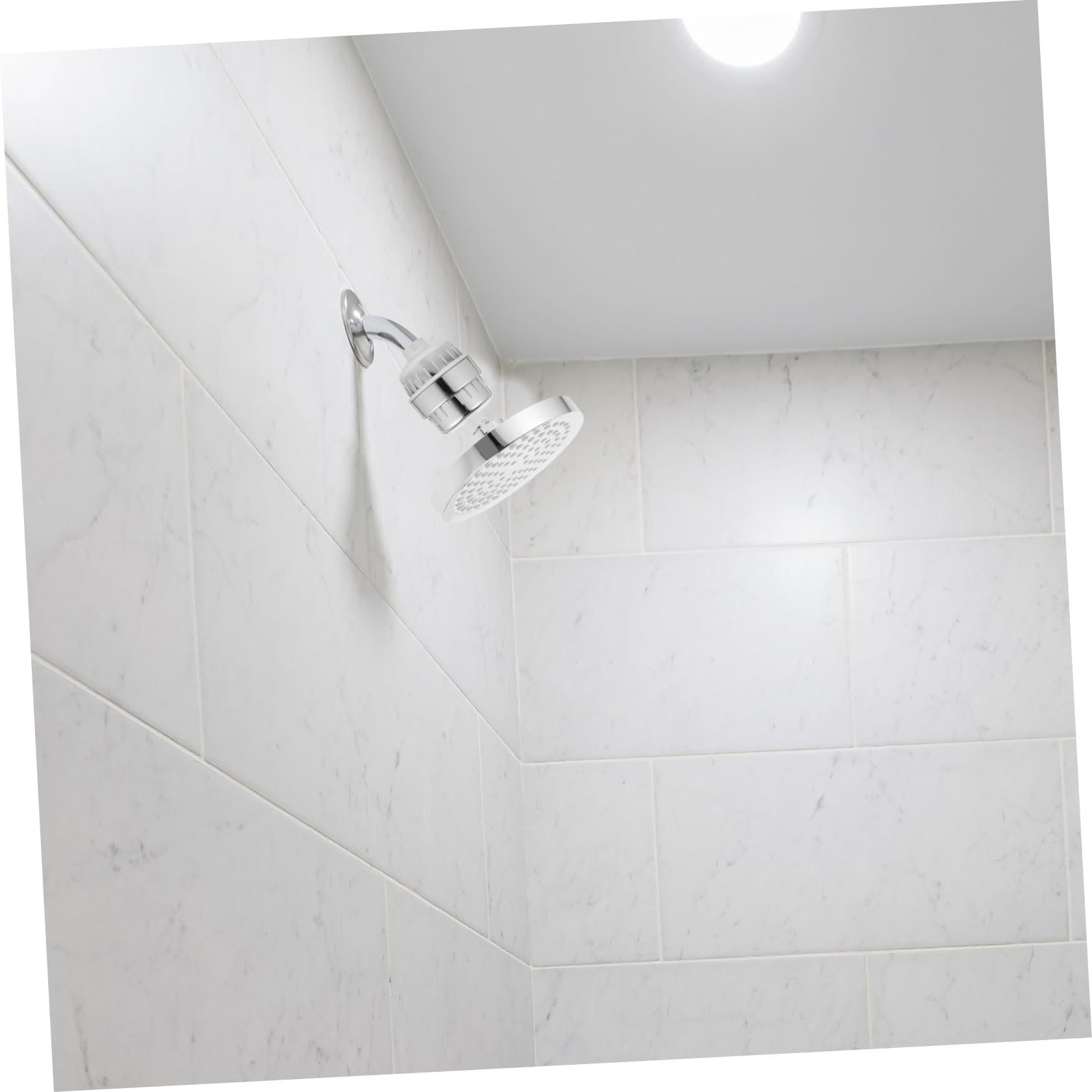 Amosfun Cabezal de Ducha Filtro de Agua de Algodón y Abs, 15 Niveles de Ajuste Potente y Rotación de 360 Grados para Ducha Agua Dura Fácil de Usar