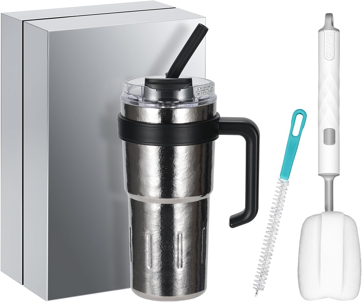 OJOJ 30oz Titanium Tumbler with Handle Double Wall Coffee Mug with Lid fit for Car Cup Holder