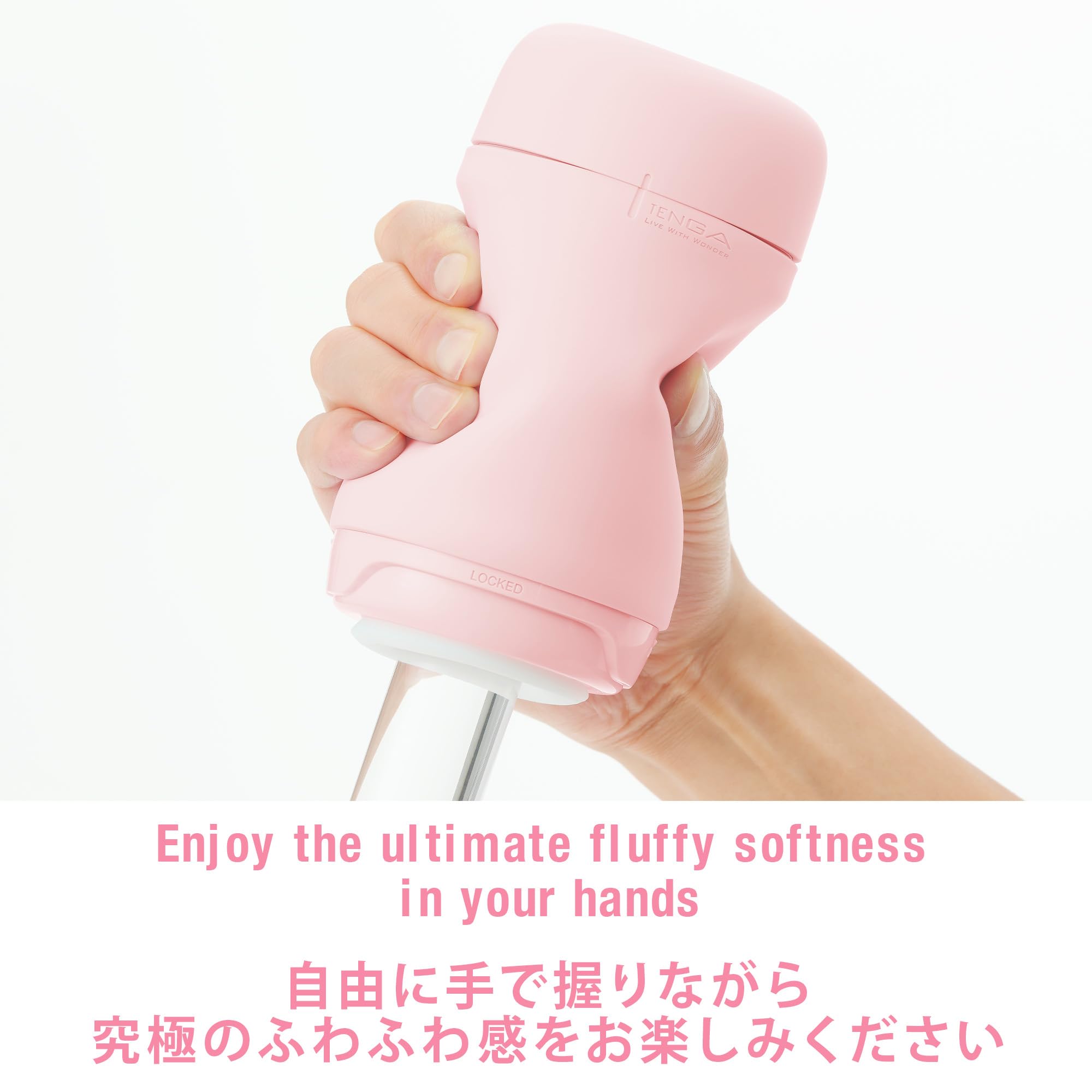 TENGA Puffy Strawberry Pink - Masturbador ultrasuave para él - Juguete erótico reutilizable para hombre fabricado en silicona de tacto suave tipo almohada