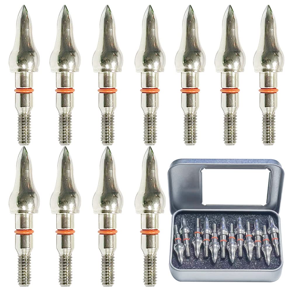 100/125/150/200/300 Grains Archery Field Points Practice Field Tips, Archery Target Practice Hunting Arrow Tip for Recurve, Compound Bow Crossbow, Stainless Steel Screw in Broadheads