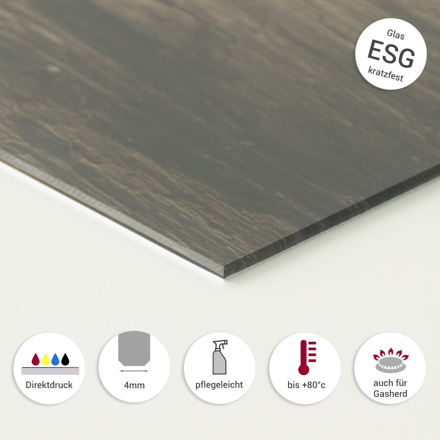 GRAZDesign Spritzschutz Glas Küche Herd Chili Rot Schwarz Küchenrückwand Glasrückwand 4mm ESG Glas 80x40cm