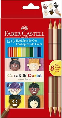 ECOLAPIS 12+3 CARAS & CORES, Faber-Castell