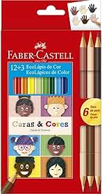 ECOLAPIS 12+3 CARAS & CORES, Faber-Castell, 120112CC, Tons de pele