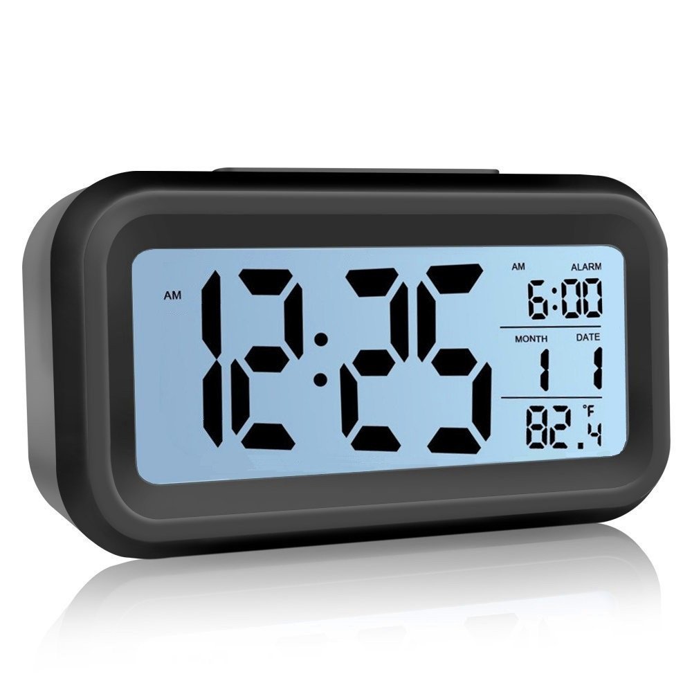 Alarm Clock,Digital Clock Easy to Set and Watch,LCD Display Low Light Sensor