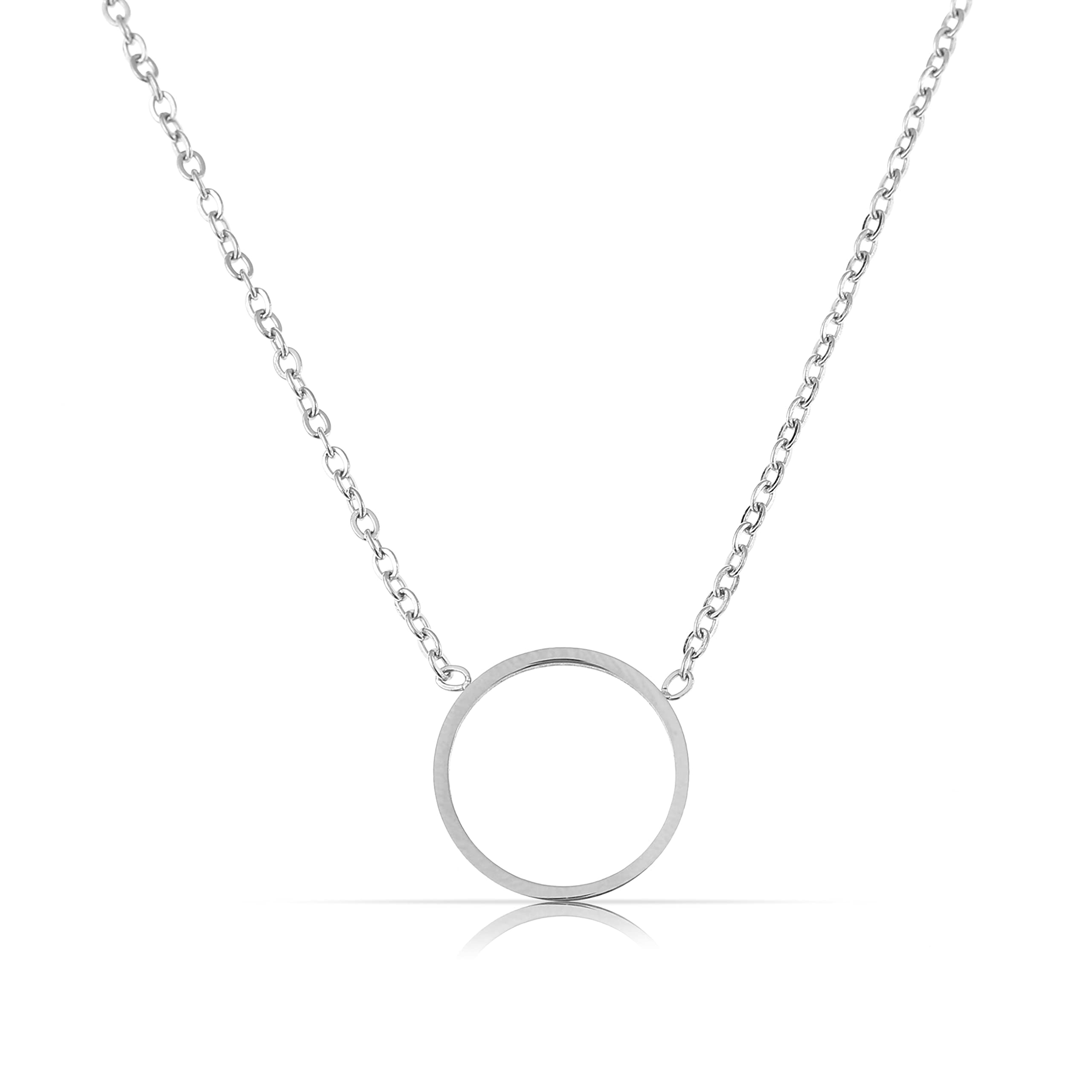Made by Nami Collana minimalista con ciondolo • sobria collana da donna in acciaio inox con forte chiusura a moschettone • Collana girocollo per donne e ragazze • Catena a maglie in