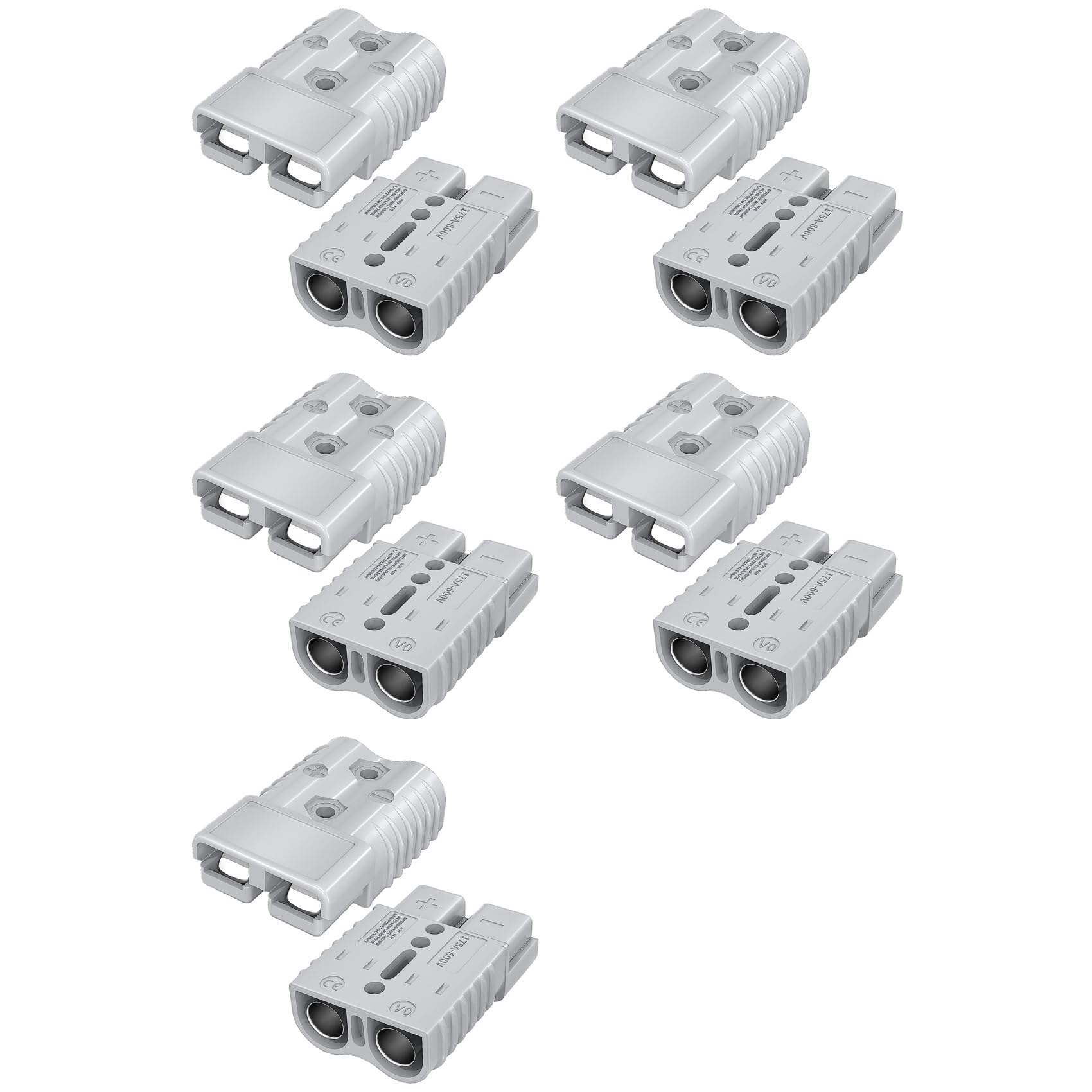 Jnchdghwa Gray 5X 175Amp Battery Quick Connect/Disconnect Connector, Wiring Harness Plug Connector Kit For Car Winch Trailer