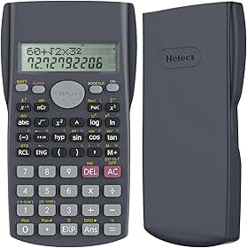 Helect Calculadora científica de engenharia de 2 linhas, adequada para escola e negócios (preto)
