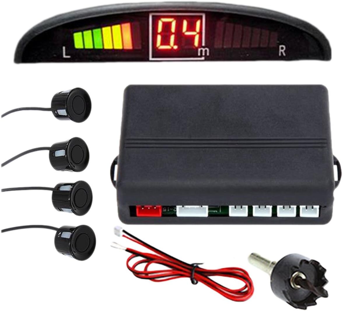 ZONETECH Zone Tech Car Reverse Backup Radar System - Premium Quality 4 Parking Sensors Car Reverse Backup Radar System with LED Display
