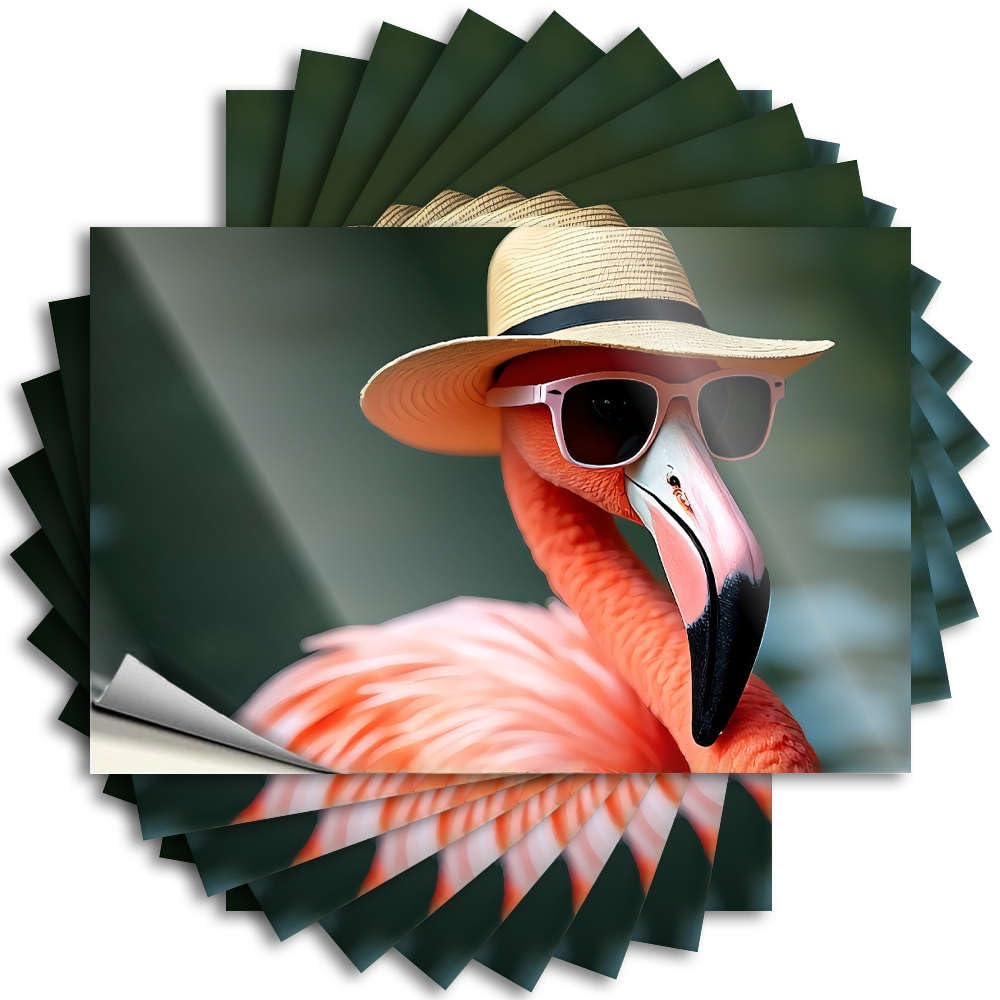 Plastic Funny Sticker, Bar Stuff Helmet A Flamingo Wearing A Hat and Sunglasses. | Funny Quote Silicone Decals(8X12CM)