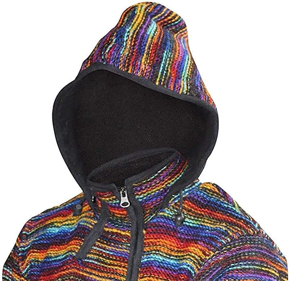 SHOPOHOLIC FASHION Mens Tyedye Cross Neck Tyedye Wooly Hippie Jacket - Image 3