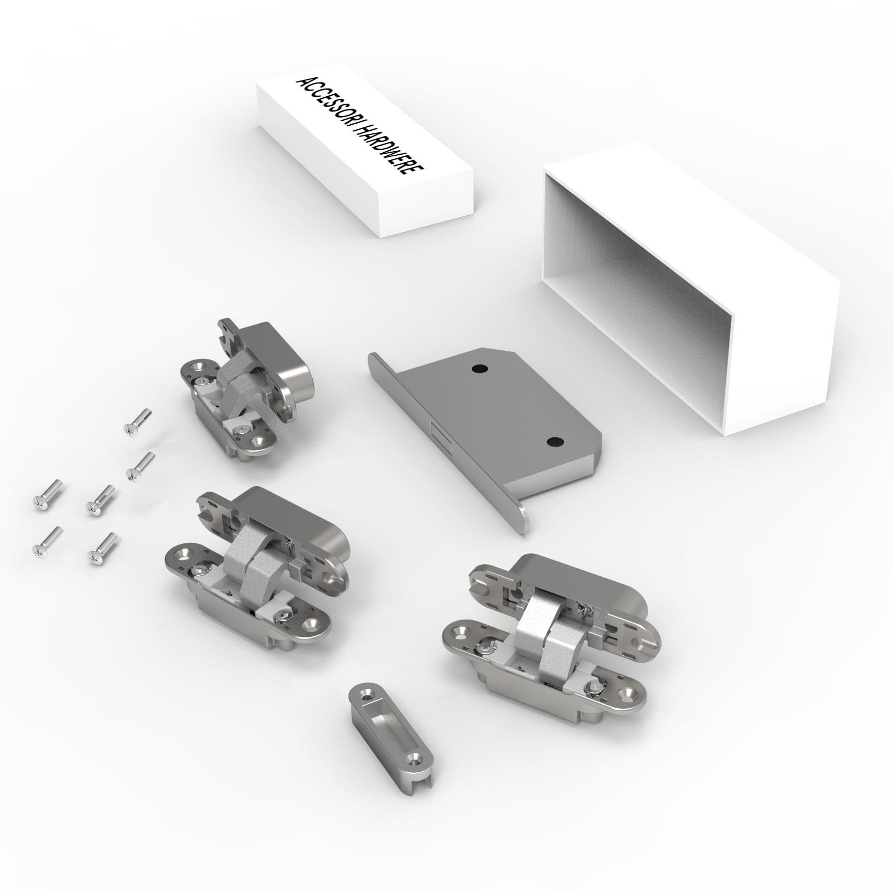 XReverx ERMETIKA - Puerta de alambre para pared batiente, reversible, blanca, se puede pintar + marco – 600/700/800/900 x 2100 mm XReverx ERMETIKA (900 x 2100)