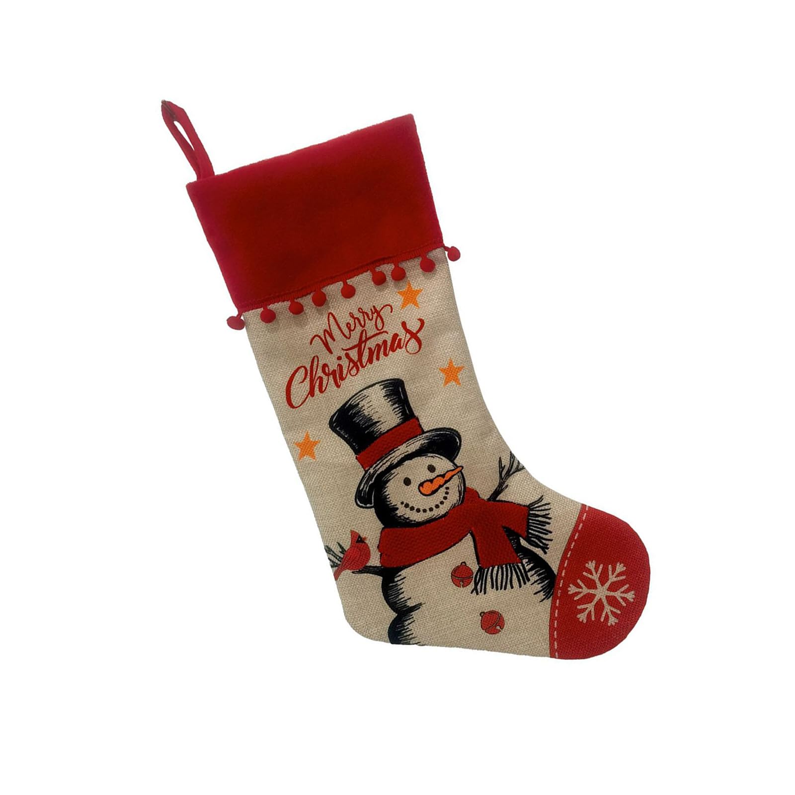 Msioytog Festival Santa Snowman Burlap Christmas Stockings User Friendly Hanging Decors for Home Retail Store Holiday Display Natural Linen Holiday Party Supplies