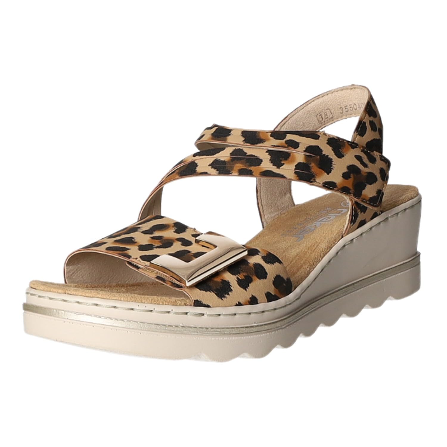 Rieker Women's 67410 Wedge Sandals, Leo, 38 EU