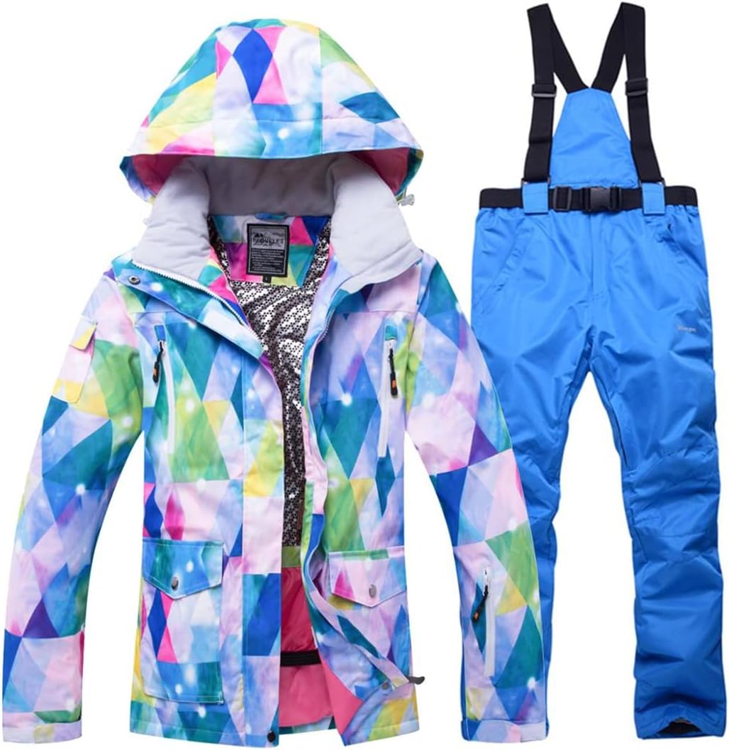 Women Ski Suit Snow Jacket And Pants Windproof Waterproof Colorful Clothes Snowboard Sets