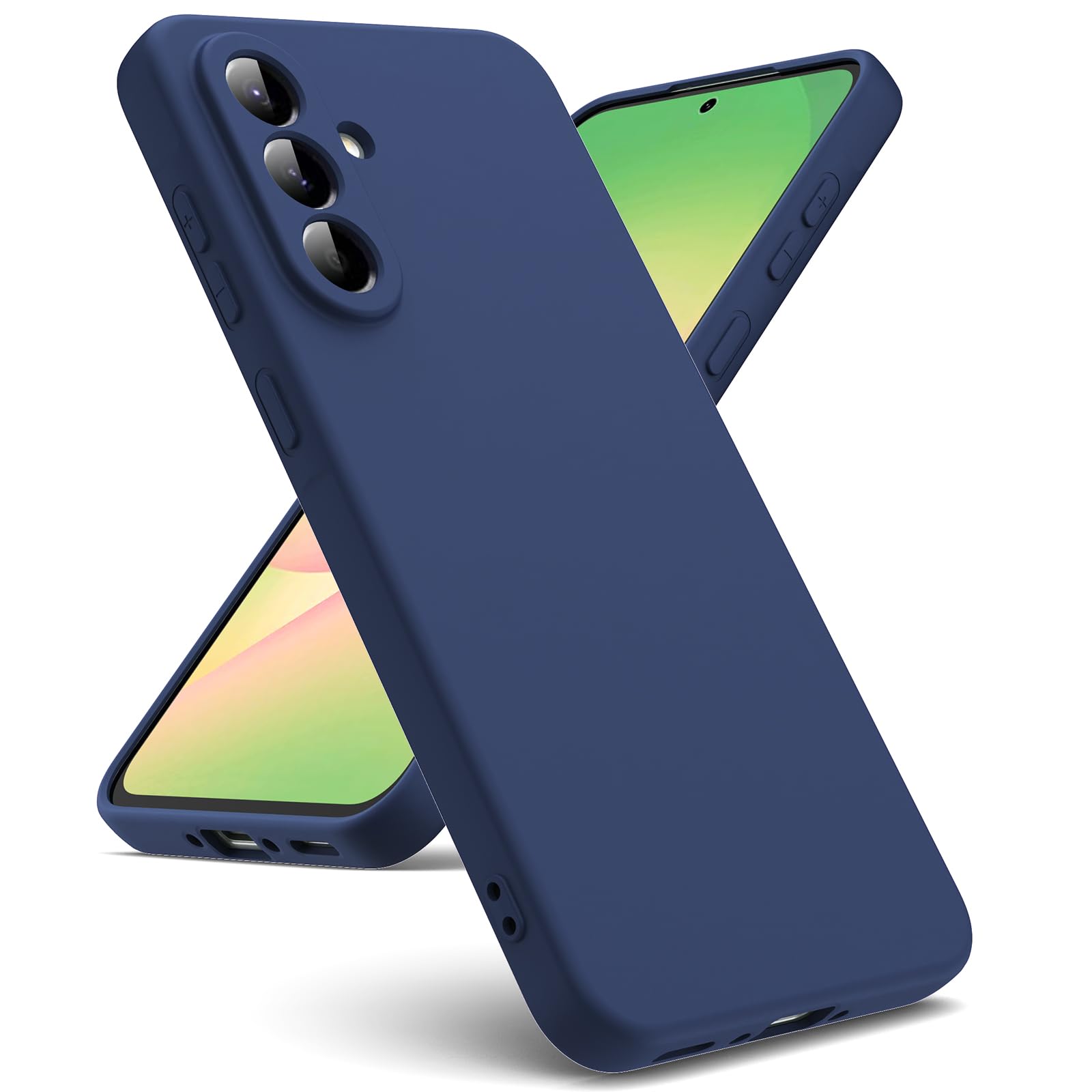 Oududianzi - Cover Compatibile con Samsung Galaxy A56 5G [Cover in Silicone Liquido] [Interno in Microfibra] Gomma Gel di Silicone Liquido Antiurto Custodia A56 5G - Blu Notte