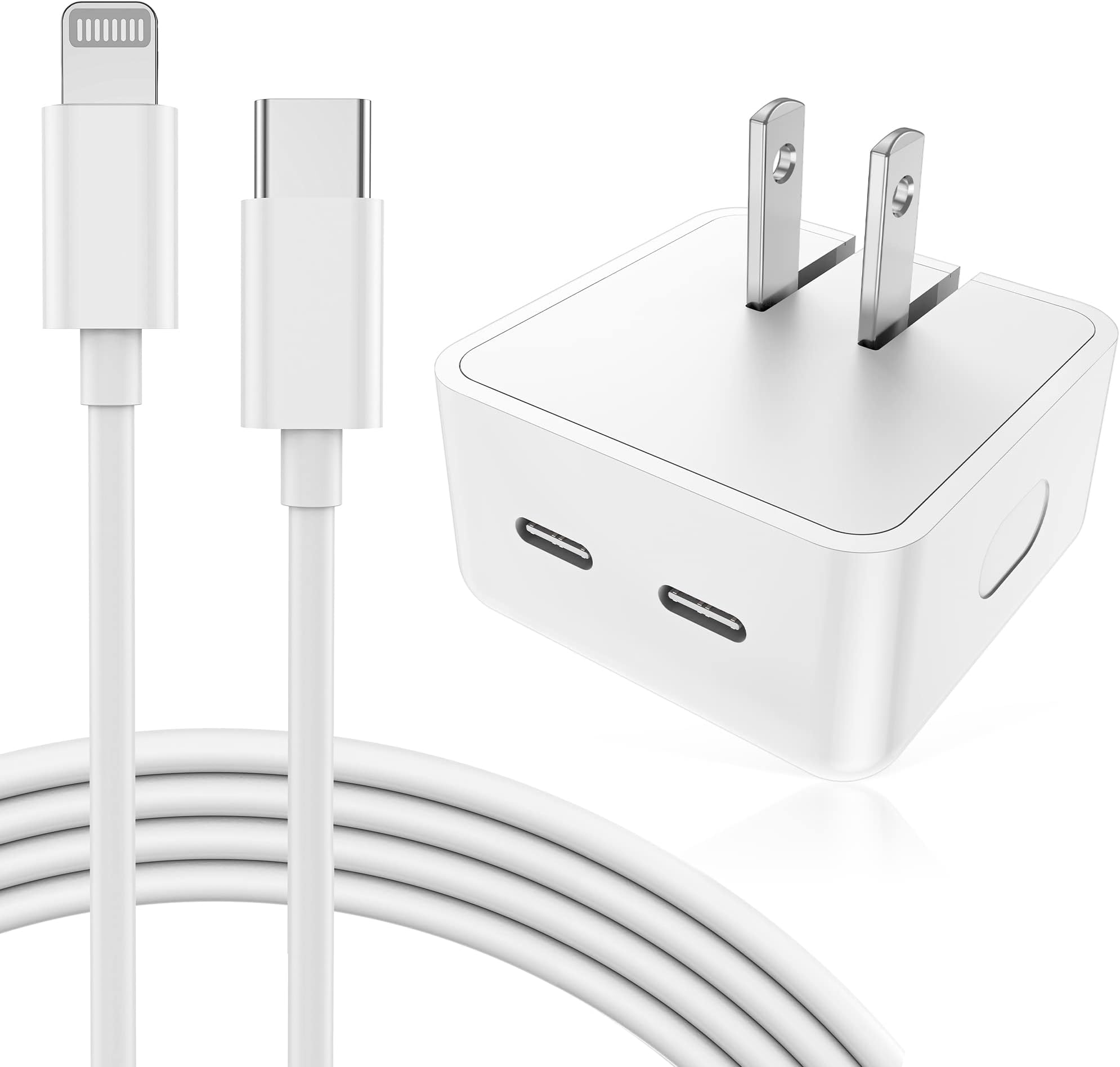 Dual Port iPhone Fast Charger2 Pack,[Apple MFi Certified