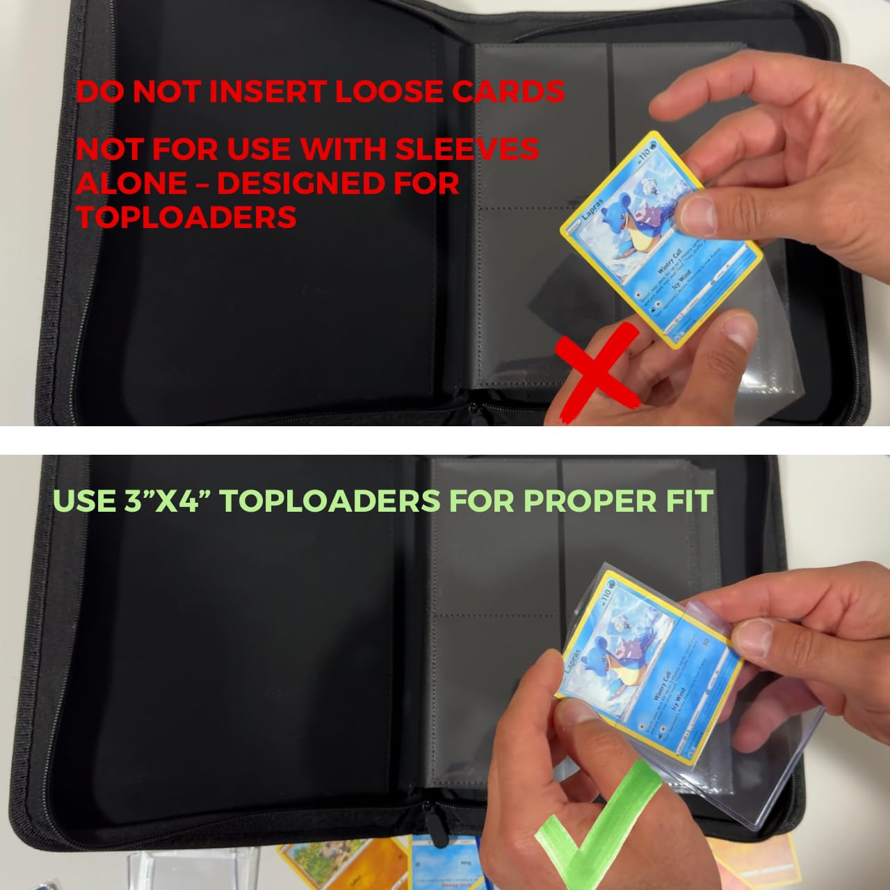 Álbum Con Cremallera ProCase Para 144 Cartas – Fundas Para Toploaders De 3x4", Compatible Con MTG Y TCG, Cubierta De PU