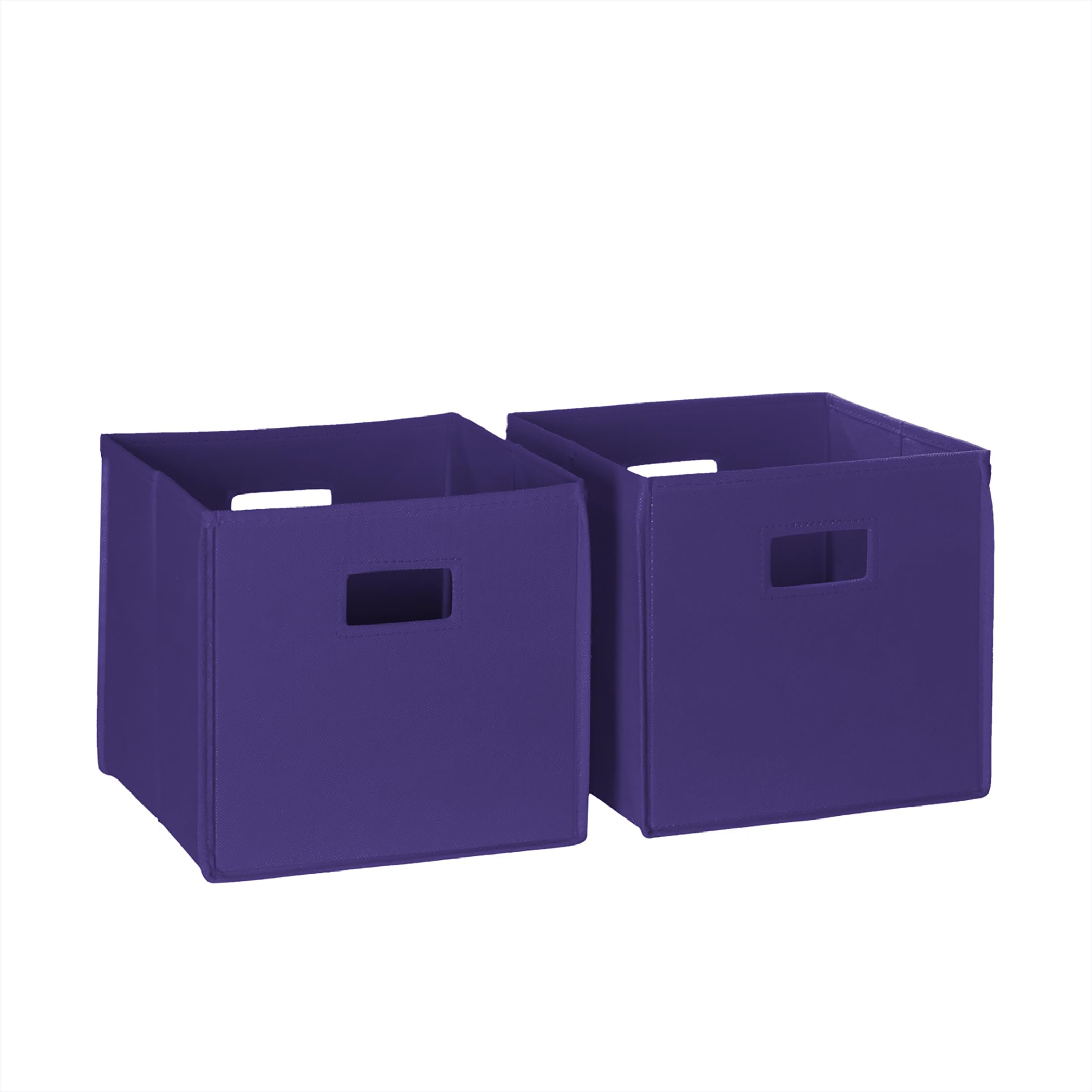 RiverRidge Folding Storage Bins with Handles Dark Purple Cube Storage Organizer for Closet, Bedroom & Playroom - Closet Organizers and Storage Set of 2