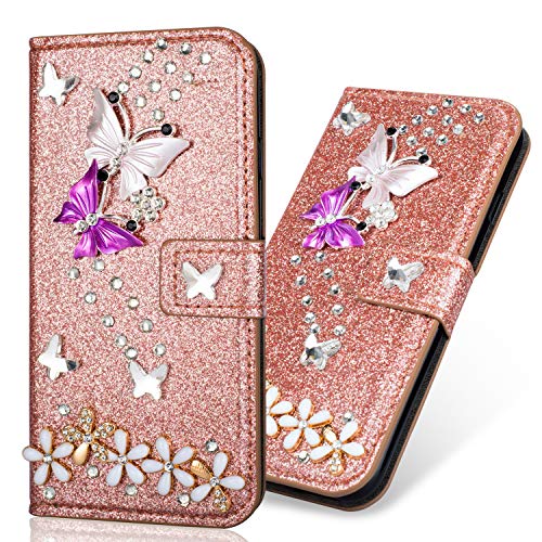Amazing Book Purse Compatible with Samsung A10e,Bling Brilliant Stunning Diamond Sparkle Glitter Leather Stand Function Magnetic Flip Kickstand Wallet with Card Slot Holder Protective
