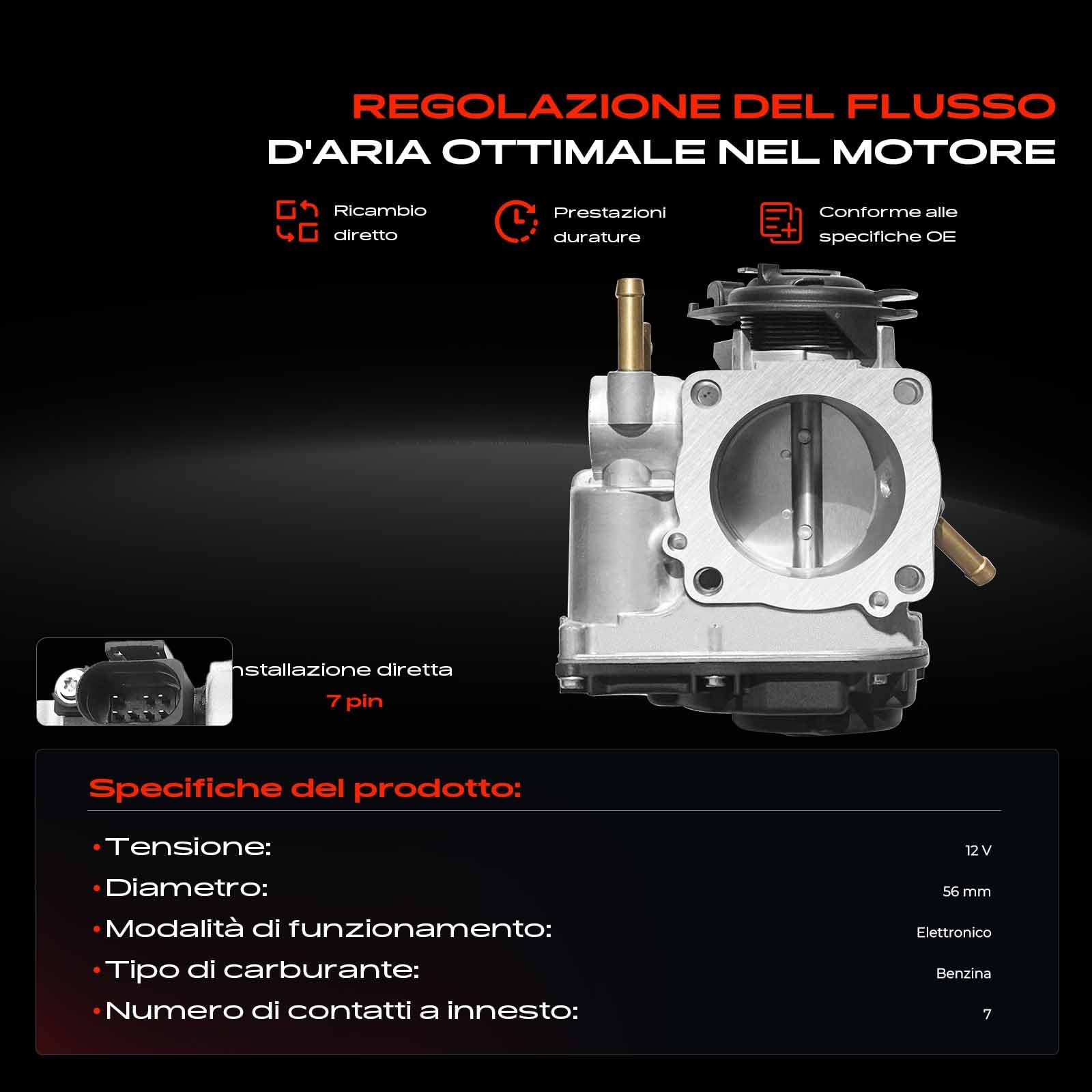 Valvola a farfalla Sostituzione per A3 Cordoba Ibiza II Leon Toledo II I Golf IV Polo 1.6L 1.8L benzina 1995-2007 06A133064